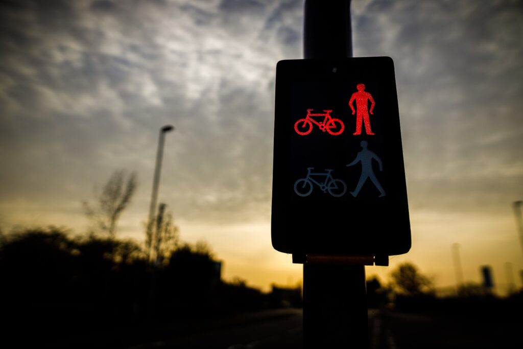 Bike pedestrian crossing