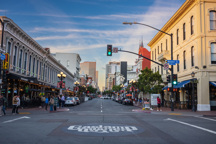 Busy street in San Diego