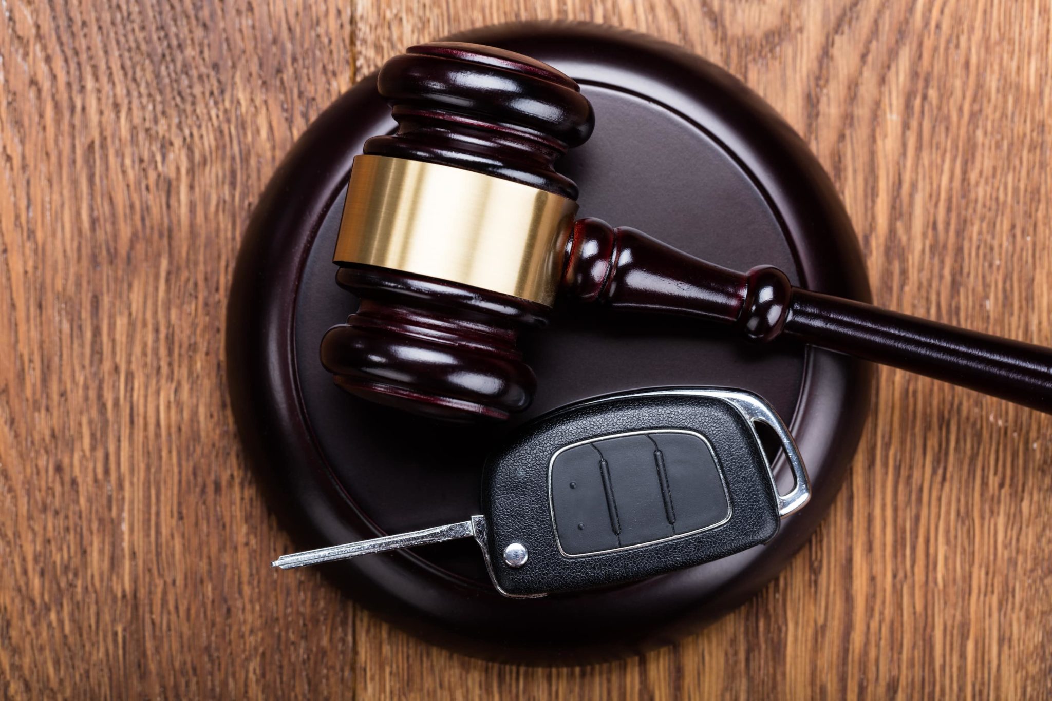 gavel and car keys