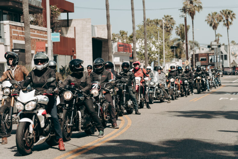 VVMC riders on Abbot Kinney in Venice, CA.