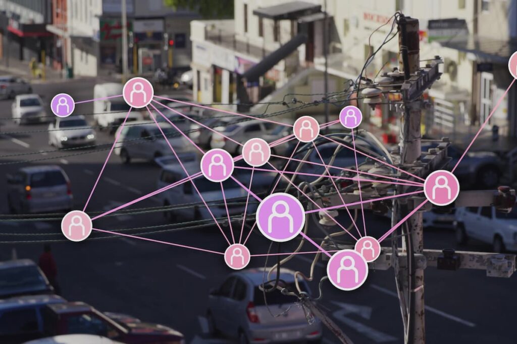 Visual representation of a car's digital tracking