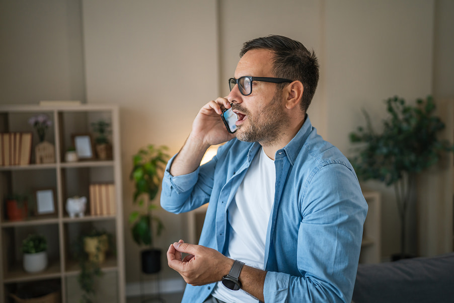 Person talking on phone